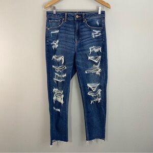 American Eagle Mom Jean Distressed Stretch Jeans Women's Size 8